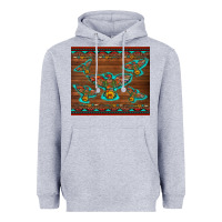 Heather Grey western thunderbird and arrow with aztec leopard Heavyweight Hoodie - Artiststas