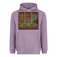 Lavender western thunderbird and arrow with aztec leopard Heavyweight Hoodie - Artiststas