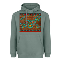 Sage western thunderbird and arrow with aztec leopard Heavyweight Hoodie - Artiststas