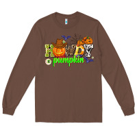 Chestnut howdy halloween pumpkins Long Sleeve Tee - AdoDesignShop