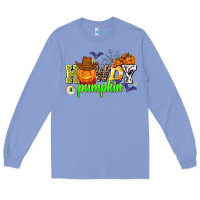 Colony Blue howdy halloween pumpkins Long Sleeve Tee - AdoDesignShop