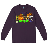 Plum howdy halloween pumpkins Long Sleeve Tee - AdoDesignShop