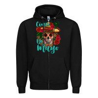 Black cinco de mayo skull Zipper Hoodie - HRA Design Shop