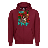 Burgundy cinco de mayo skull Zipper Hoodie - HRA Design Shop