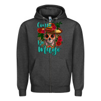 Charcoal Heather cinco de mayo skull Zipper Hoodie - HRA Design Shop