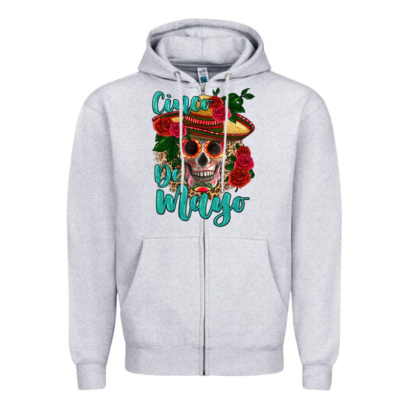 Cinco De Mayo Skull Zipper Hoodie by HRA Design Shop | Teevron