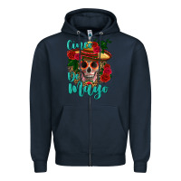 Navy cinco de mayo skull Zipper Hoodie - HRA Design Shop