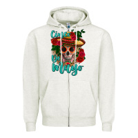 Oatmeal Heather cinco de mayo skull Zipper Hoodie - HRA Design Shop