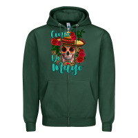 Sports Green cinco de mayo skull Zipper Hoodie - HRA Design Shop