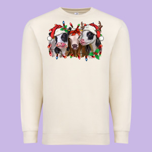 Funny Christmas Heifers Premium Sweatshirt Designed By Jasminsmagicworld