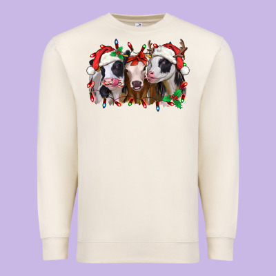 Funny Christmas Heifers Premium Sweatshirt Designed By Jasminsmagicworld