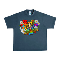 Midnight Navy pride bee with daisy lgbtq Urban Heavy Tee - texasbilliewilder