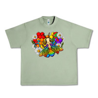 Oil Green pride bee with daisy lgbtq Urban Heavy Tee - texasbilliewilder