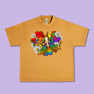 Urban Heavy Tee pride bee with daisy lgbtq