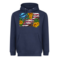 Navy usa flag and sunflower serape leopard and cactus Heavyweight Hoodie - Artiststas