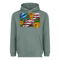 Sage usa flag and sunflower serape leopard and cactus Heavyweight Hoodie - Artiststas