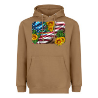Toasted Coconut usa flag and sunflower serape leopard and cactus Heavyweight Hoodie - Artiststas