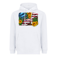 White usa flag and sunflower serape leopard and cactus Heavyweight Hoodie - Artiststas