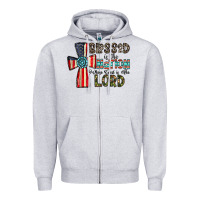 Heather Grey blessed İs the nation whose god is the lord Zipper Hoodie - CowhideDigitalArt