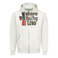 Oatmeal Heather blessed İs the nation whose god is the lord Zipper Hoodie - CowhideDigitalArt