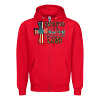 Red blessed İs the nation whose god is the lord Zipper Hoodie - CowhideDigitalArt