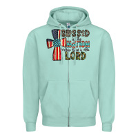 Seafoam blessed İs the nation whose god is the lord Zipper Hoodie - CowhideDigitalArt