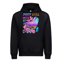 Black just roll with it Urban Hoodie - BundleAndBundleShop