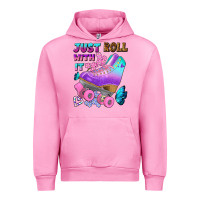Fuchsia Pink just roll with it Urban Hoodie - BundleAndBundleShop