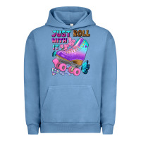 Pigment Pebble Blue just roll with it Urban Hoodie - BundleAndBundleShop