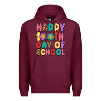 Burgundy happy 100 th day of school Premium Hoodie - MaliasSmallBusiness