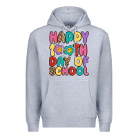 Heather Grey happy 100 th day of school Premium Hoodie - MaliasSmallBusiness