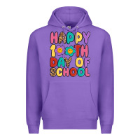 Purple happy 100 th day of school Premium Hoodie - MaliasSmallBusiness