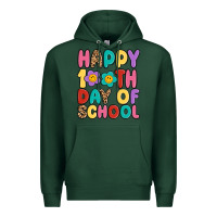Sports Green happy 100 th day of school Premium Hoodie - MaliasSmallBusiness