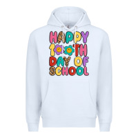 White happy 100 th day of school Premium Hoodie - MaliasSmallBusiness