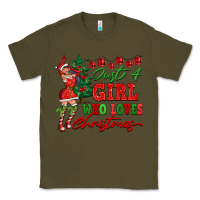 Army Green Just A Girl Who Loves Christmas Classic Tee - FaDigitalArtStudio