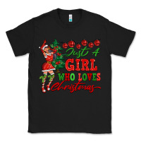 Black Just A Girl Who Loves Christmas Classic Tee - FaDigitalArtStudio