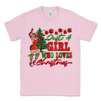 Bubblegum Pink Just A Girl Who Loves Christmas Classic Tee - FaDigitalArtStudio