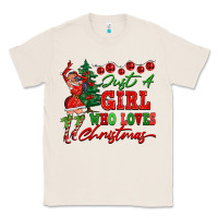 Natural Just A Girl Who Loves Christmas Classic Tee - FaDigitalArtStudio