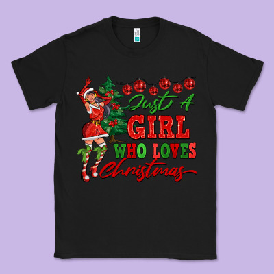 Just A Girl Who Loves Christmas Classic Tee Designed By Fadigitalartstudio