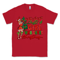 Red Just A Girl Who Loves Christmas Classic Tee - FaDigitalArtStudio
