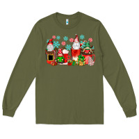Army Green christmas gnomes coffee cups Long Sleeve Tee - texasbilliewilder