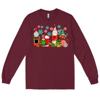 Burgundy christmas gnomes coffee cups Long Sleeve Tee - texasbilliewilder
