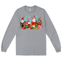 Heather Grey christmas gnomes coffee cups Long Sleeve Tee - texasbilliewilder