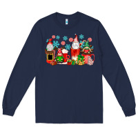 Navy christmas gnomes coffee cups Long Sleeve Tee - texasbilliewilder