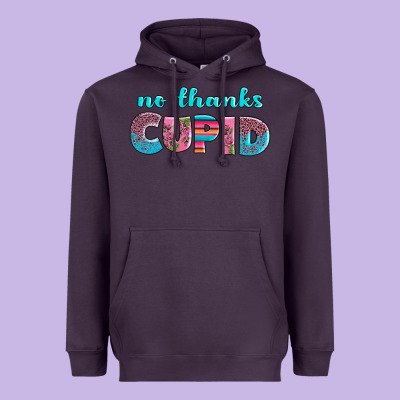 No Thanks Cupid Heavyweight Hoodie Designed By Adodesignshop