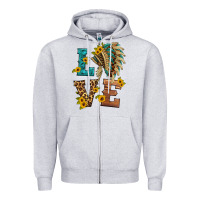 Heather Grey love indian headdress Zipper Hoodie - HRA Design Shop