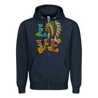 Navy love indian headdress Zipper Hoodie - HRA Design Shop