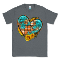 Charcoal Heather fall pattern heart with sunflower Classic Tee - HRA Design Shop