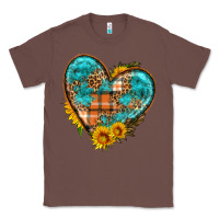 Chestnut fall pattern heart with sunflower Classic Tee - HRA Design Shop