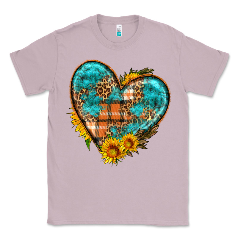 Fall Pattern Heart With Sunflower Classic Tee by HRA Design Shop | Teevron